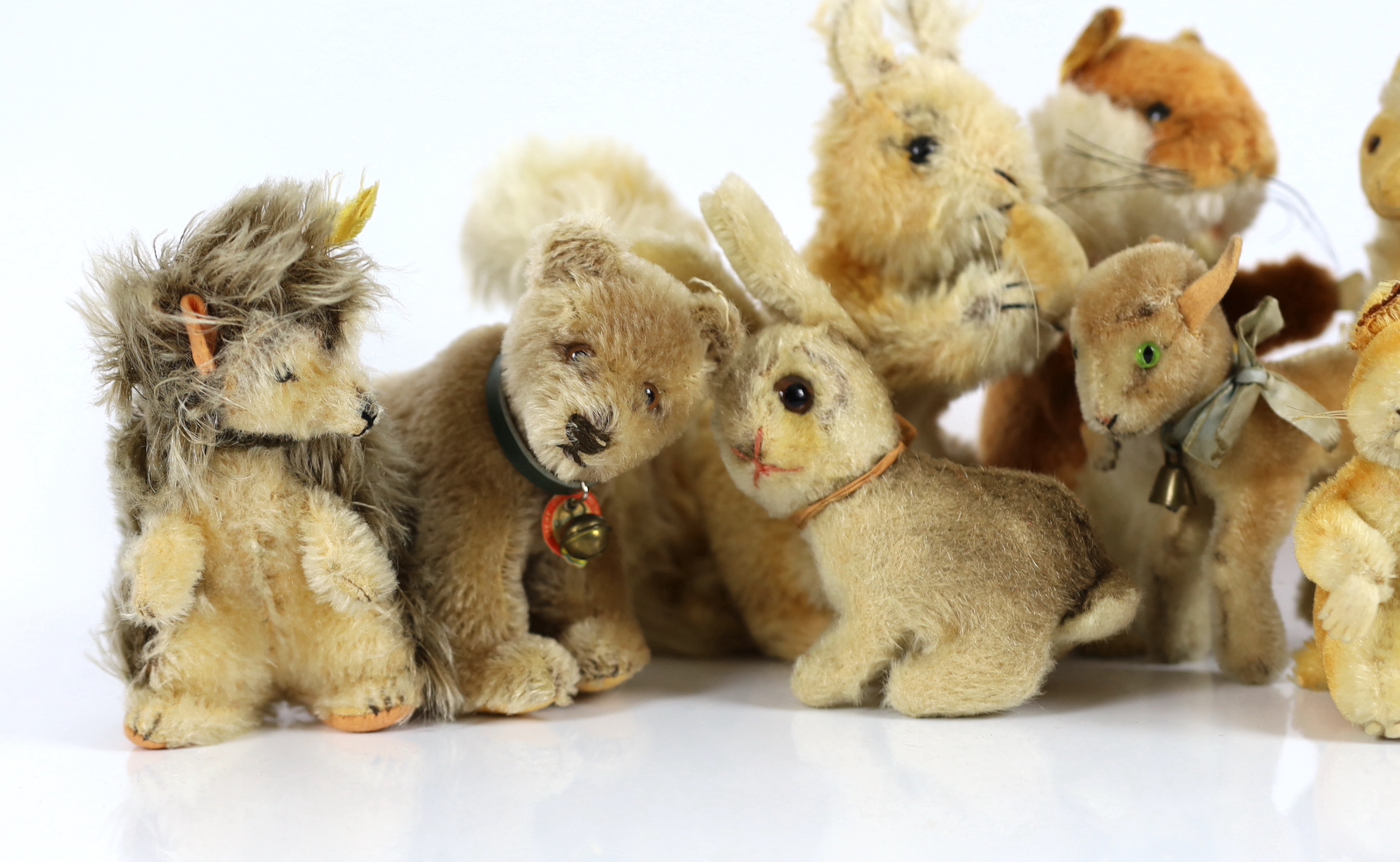 Ten Steiff animals including a Jocko 1950's (10)